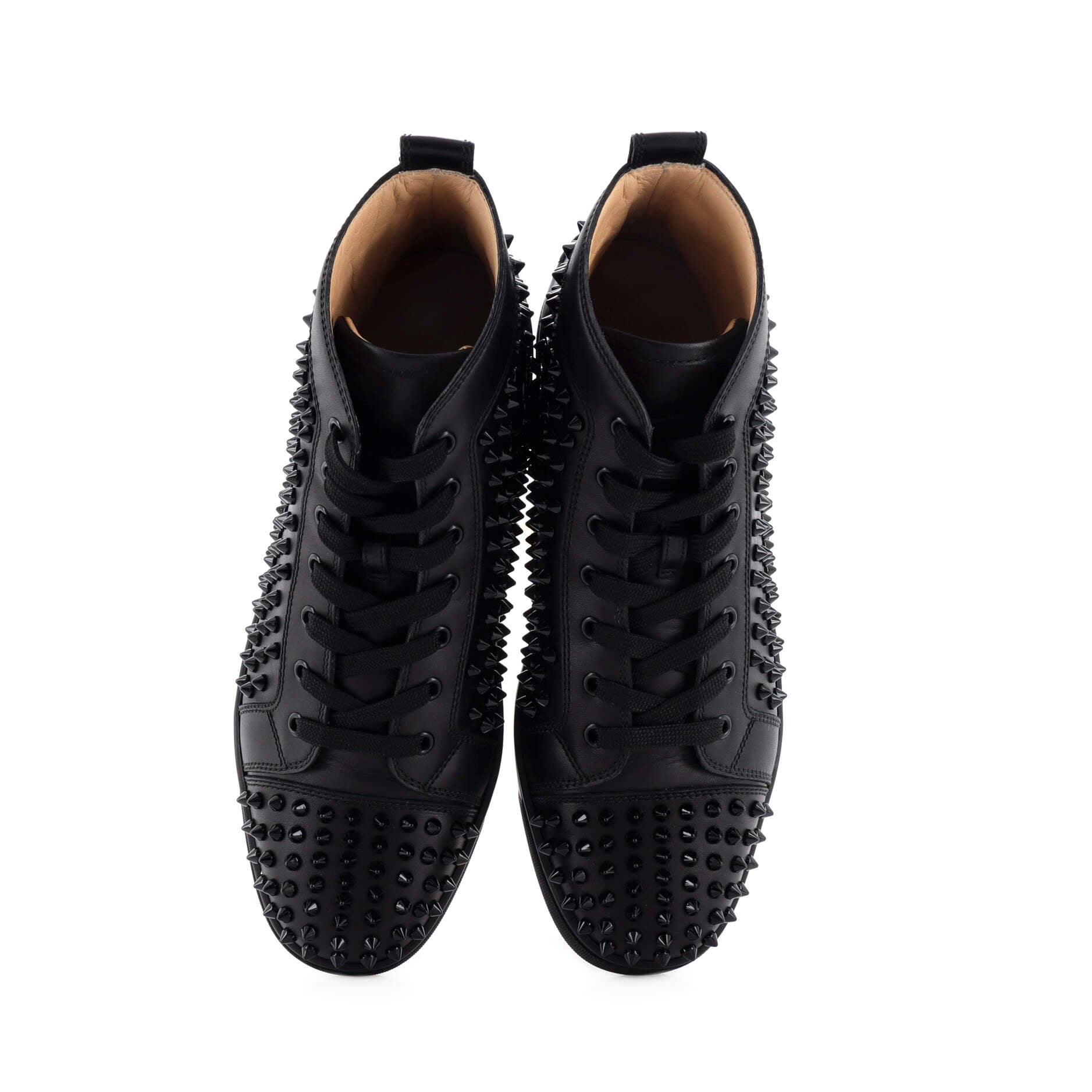 Men's Louis Spikes Flat High-Top Sneakers Studded Leather