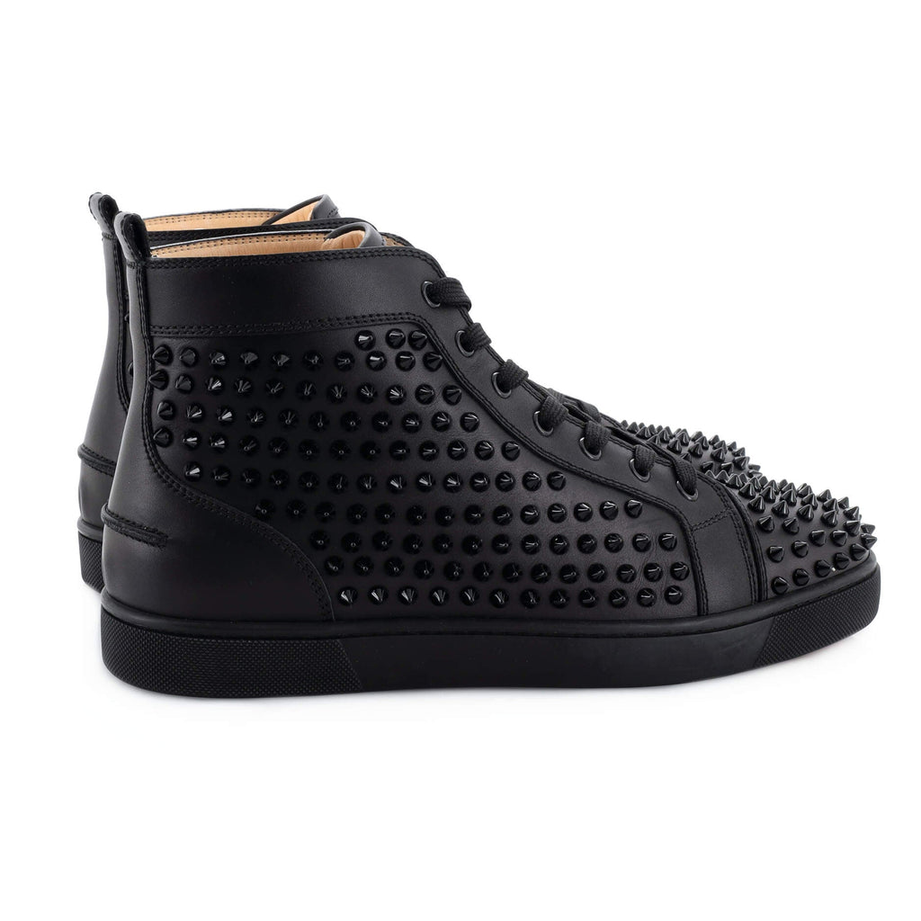Men's Louis Spikes Flat High-Top Sneakers Studded Leather