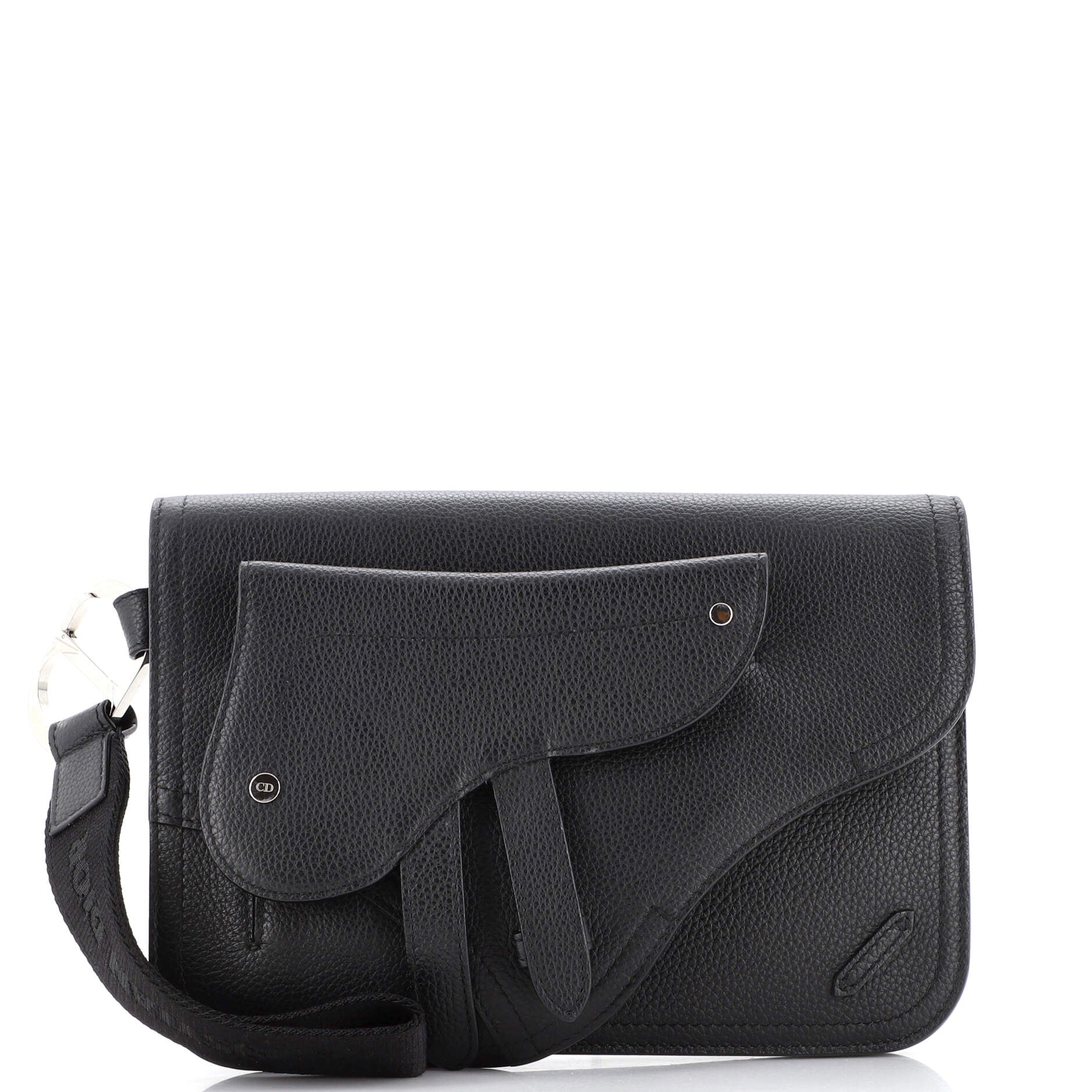 Saddle Rectangular Wristlet Clutch Leather