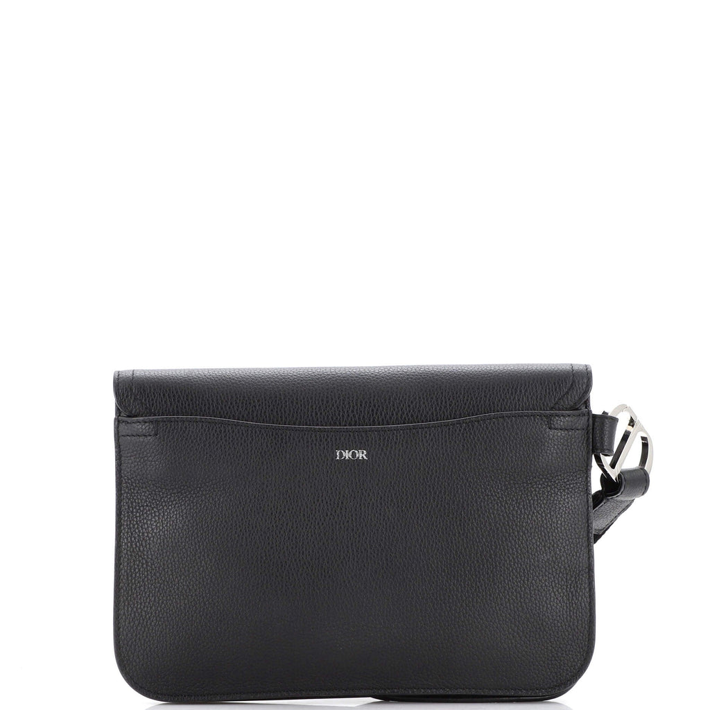 Saddle Rectangular Wristlet Clutch Leather