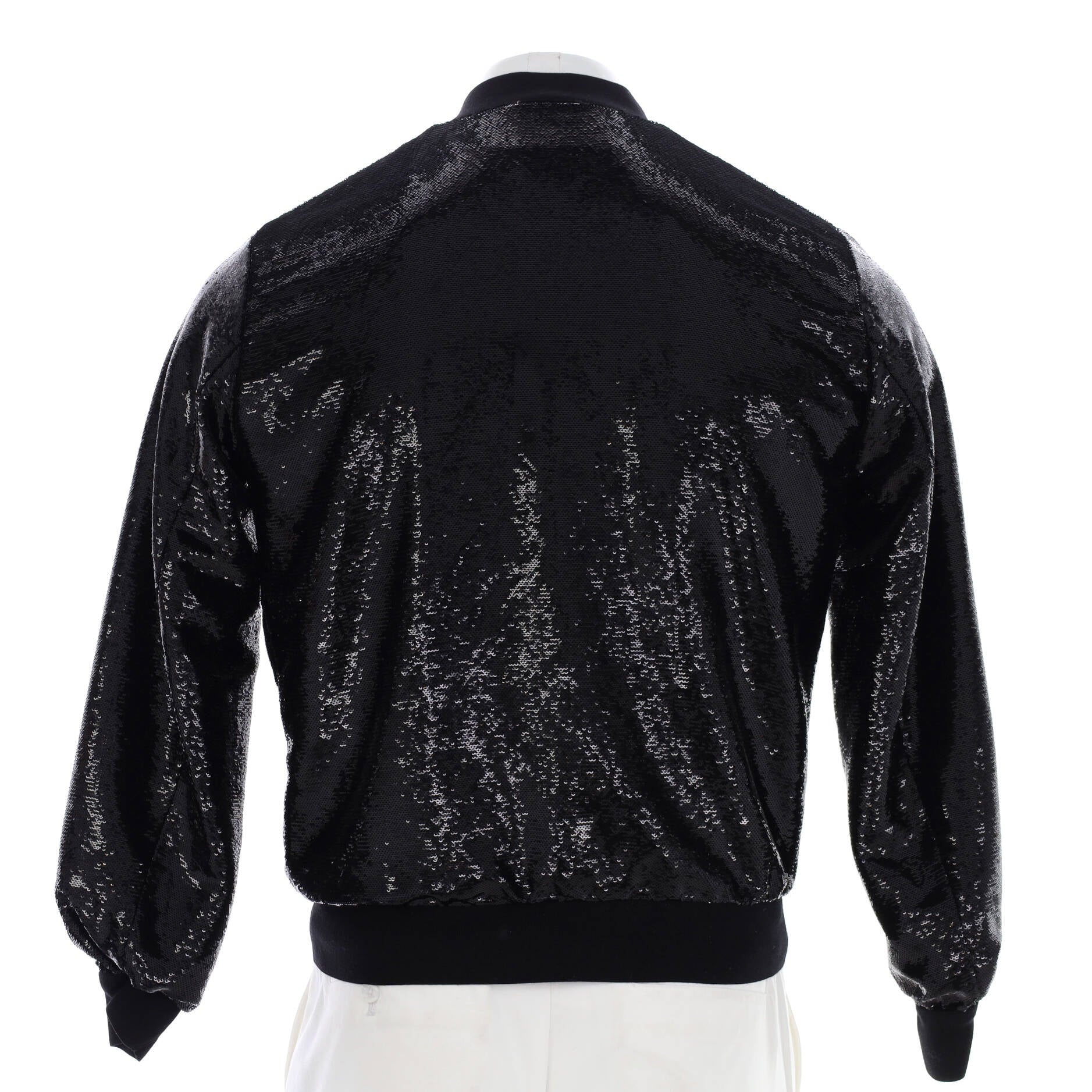 Men's Zip Up Bomber Jacket Sequins