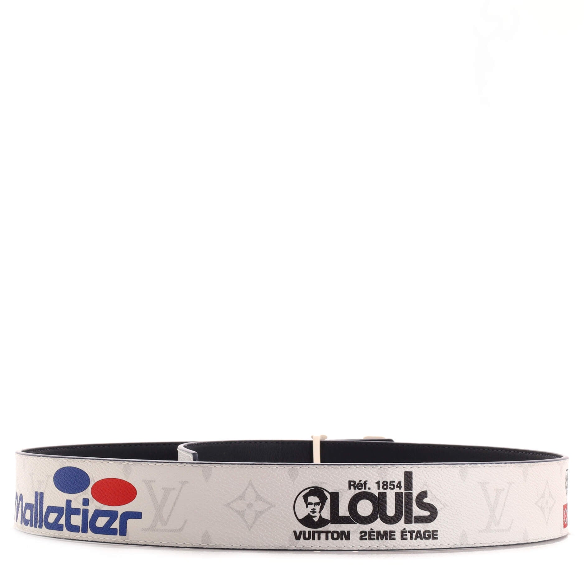 LV Initiales Reversible Belt Limited Edition Logo Story Monogram Canvas and Leather Wide 90