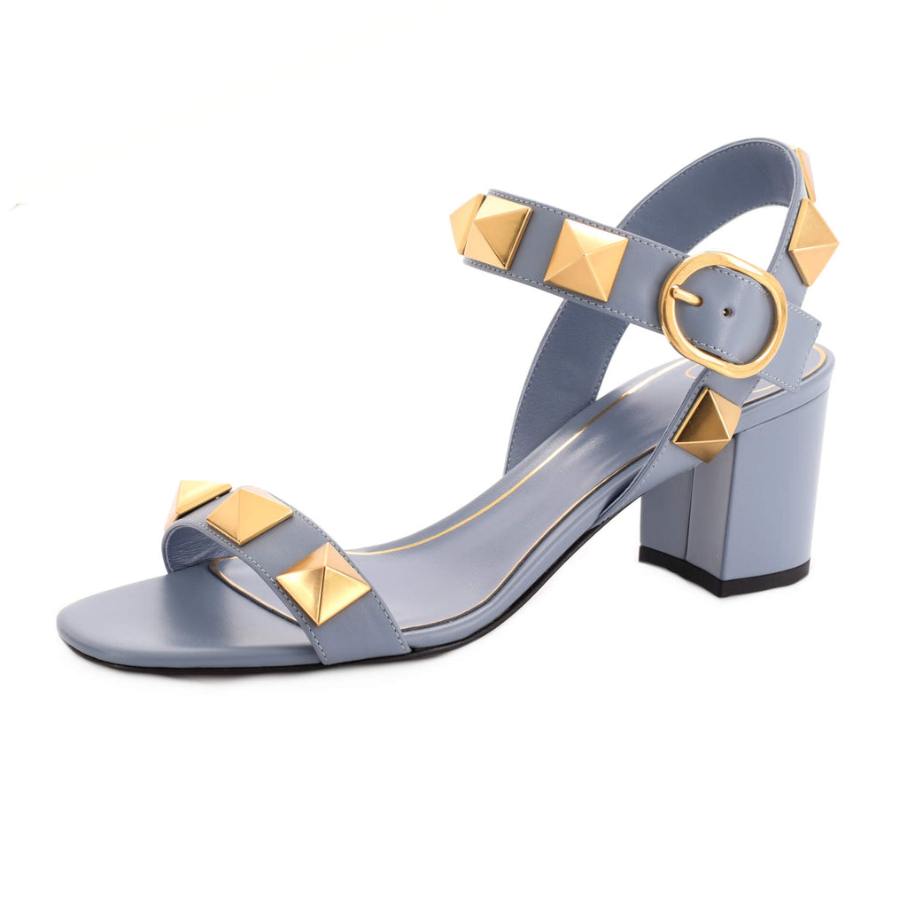 Women's Rockstud Block Heel Sandals Leather