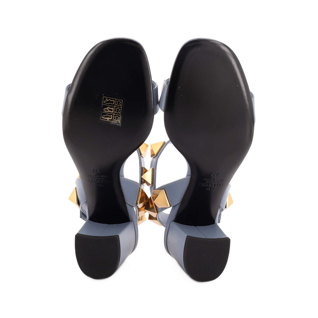 Women's Rockstud Block Heel Sandals Leather
