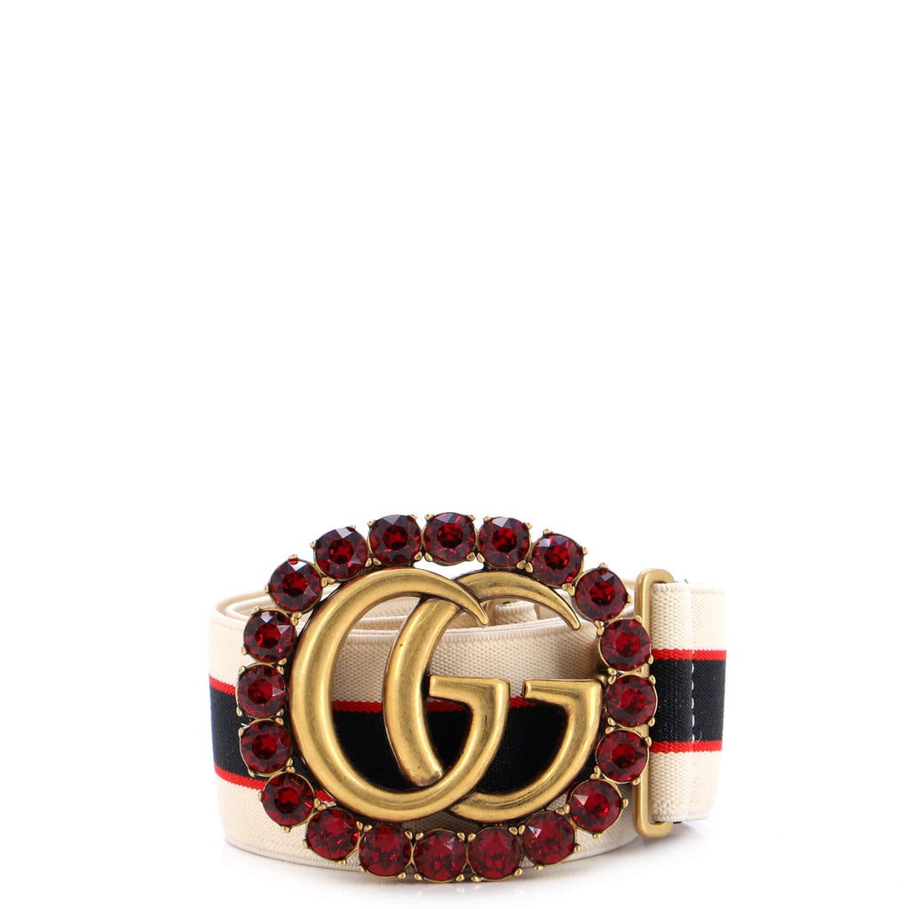 Crystal Around GG Belt Elastic Wide 80