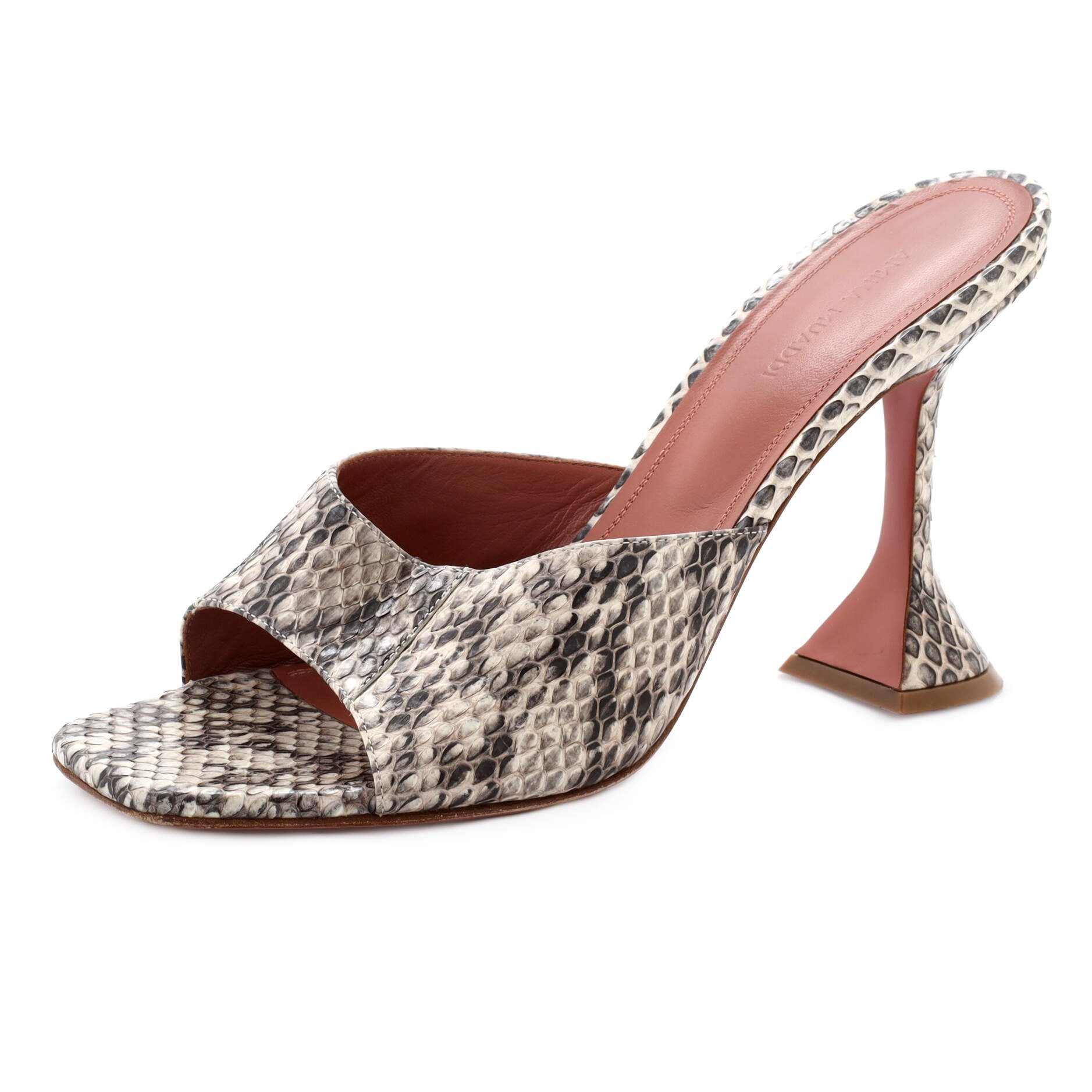 Women's Lupita Heeled Mules Snakeskin Embossed Leather 95