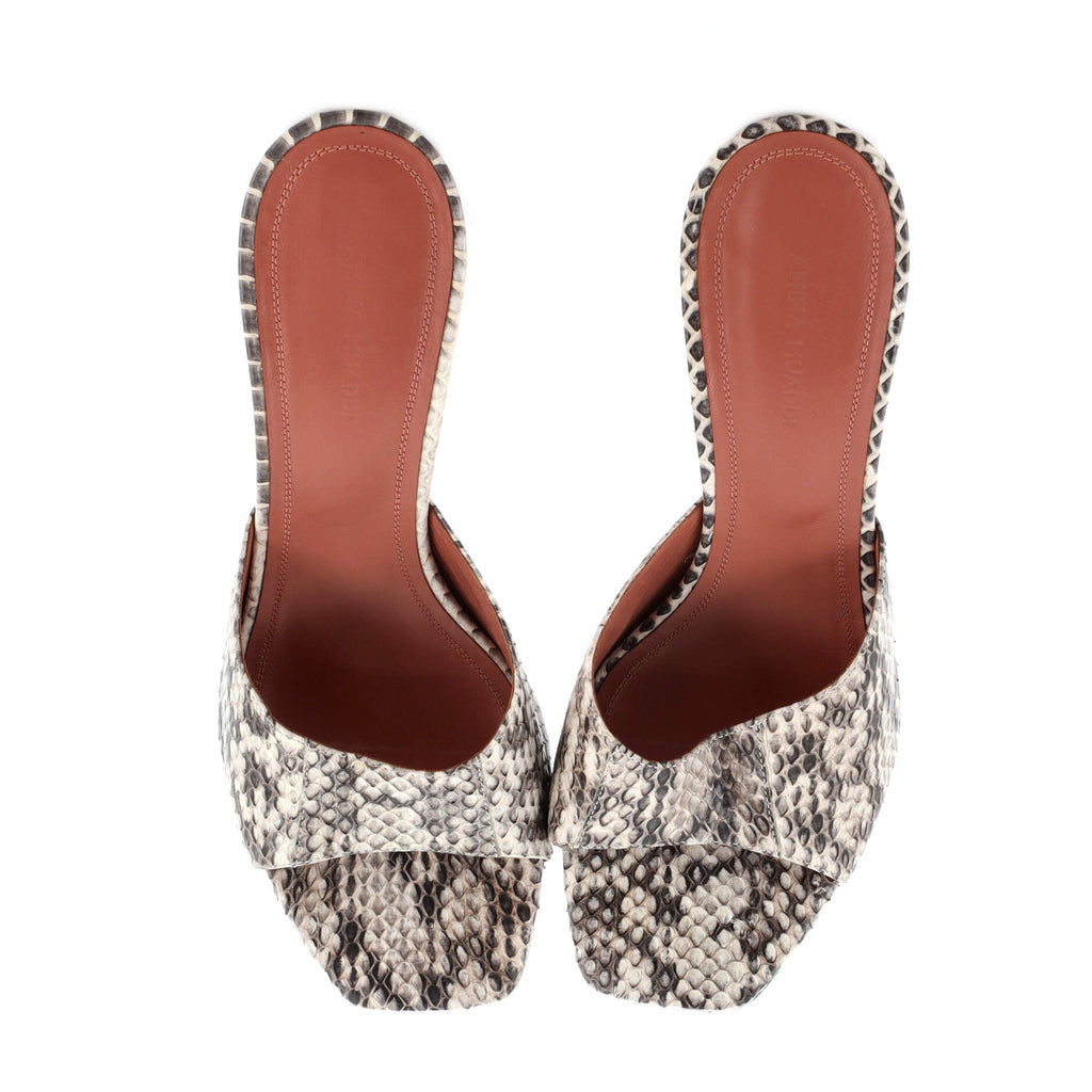 Women's Lupita Heeled Mules Snakeskin Embossed Leather 95