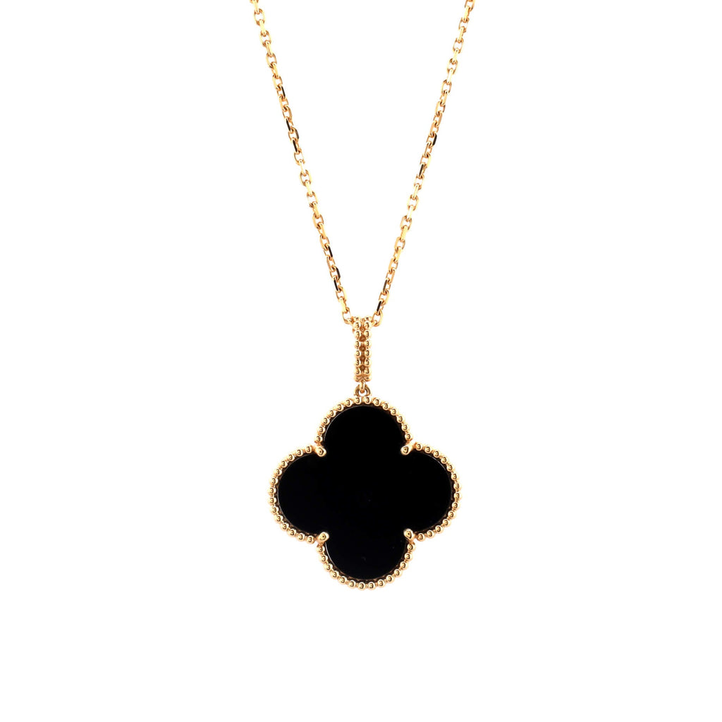 Magic Alhambra Pendant Necklace 18K Yellow Gold and Onyx