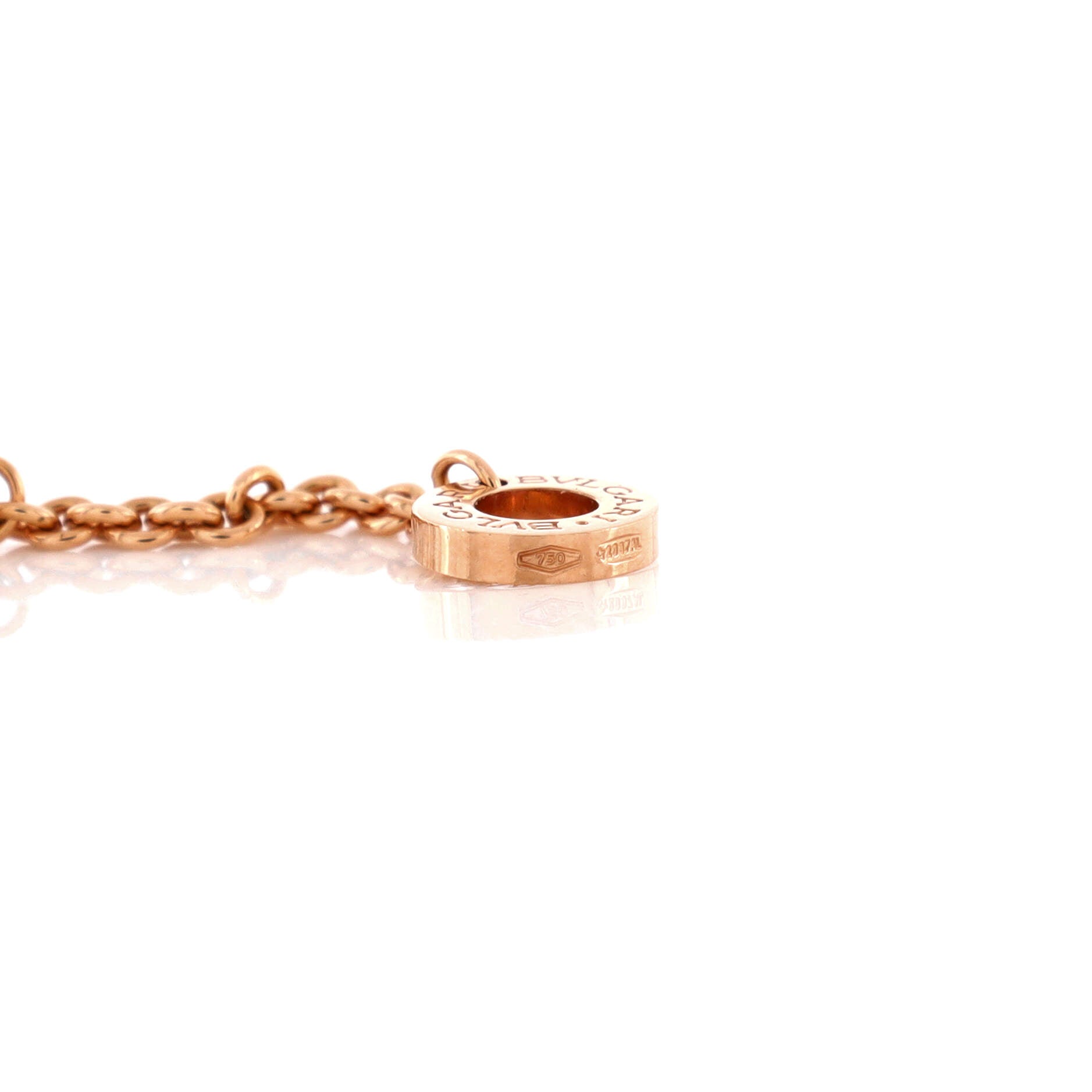 Parentesi Ring Pendant Necklace 18K Rose Gold with Pave Diamonds