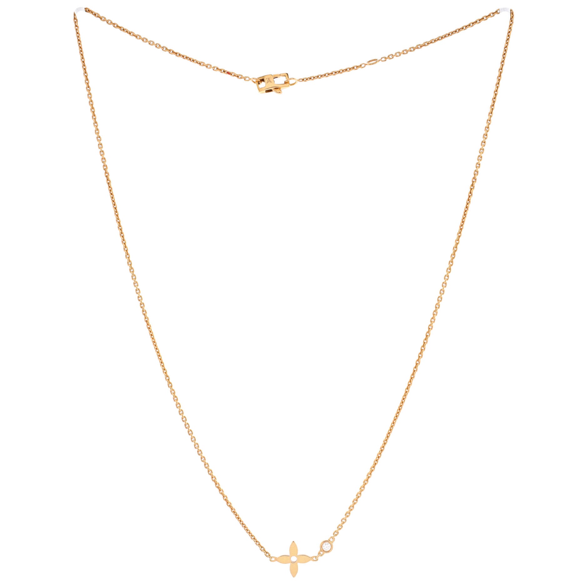 Monogram Idylle Necklace 18K Rose Gold with Diamond