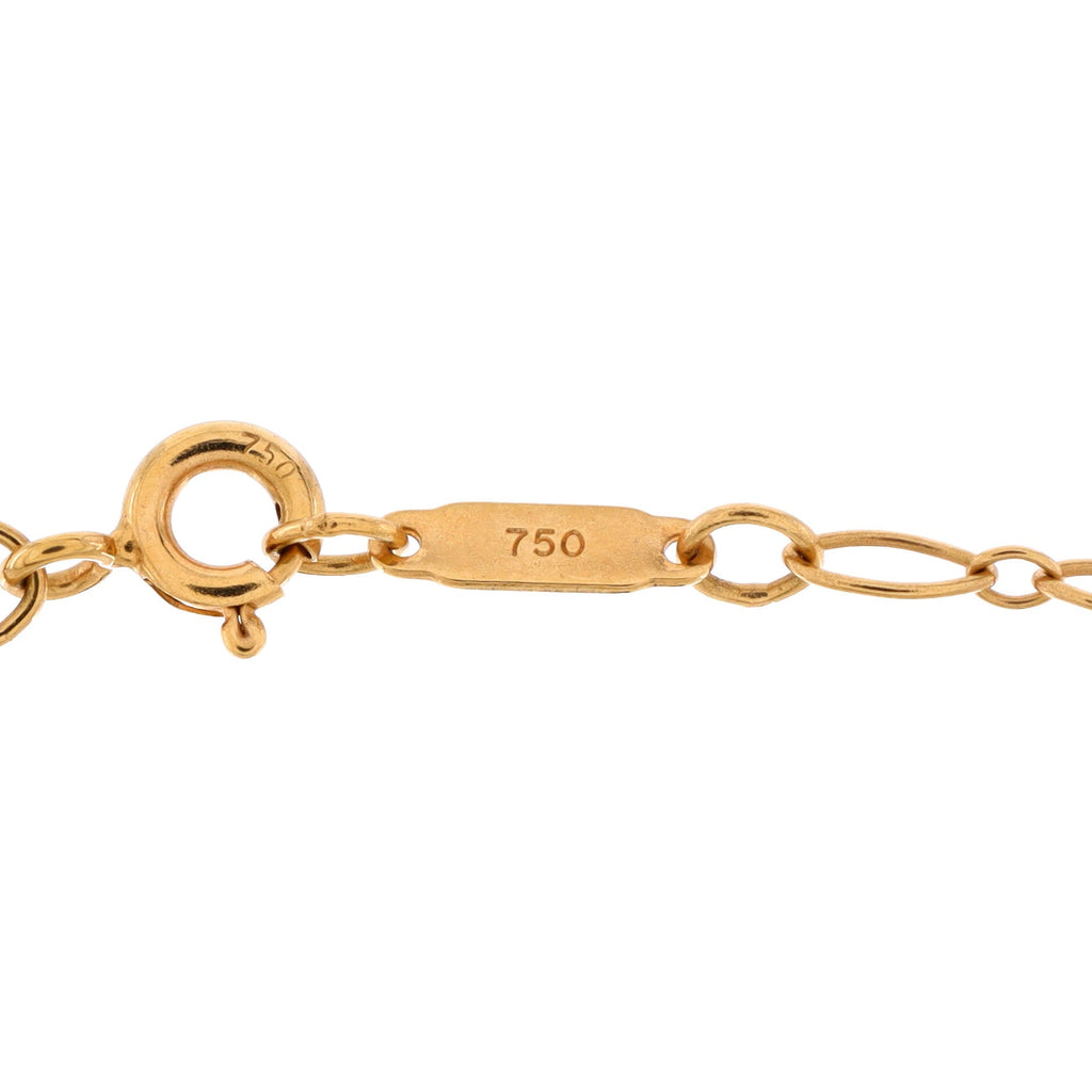 Oval Key Pendant Necklace 18K Yellow Gold Large