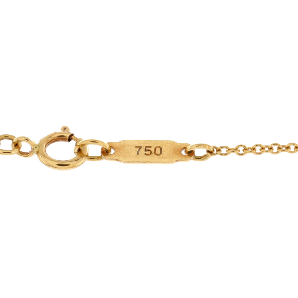 Etoile Circle Donut Pendant Necklace 18K Yellow Gold and Platinum with Diamonds