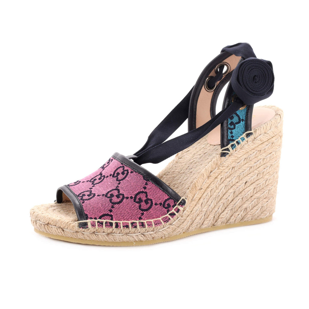 Women's Wedge Espadrilles GG Lame Canvas