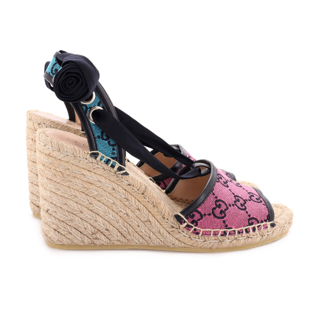 Women's Wedge Espadrilles GG Lame Canvas