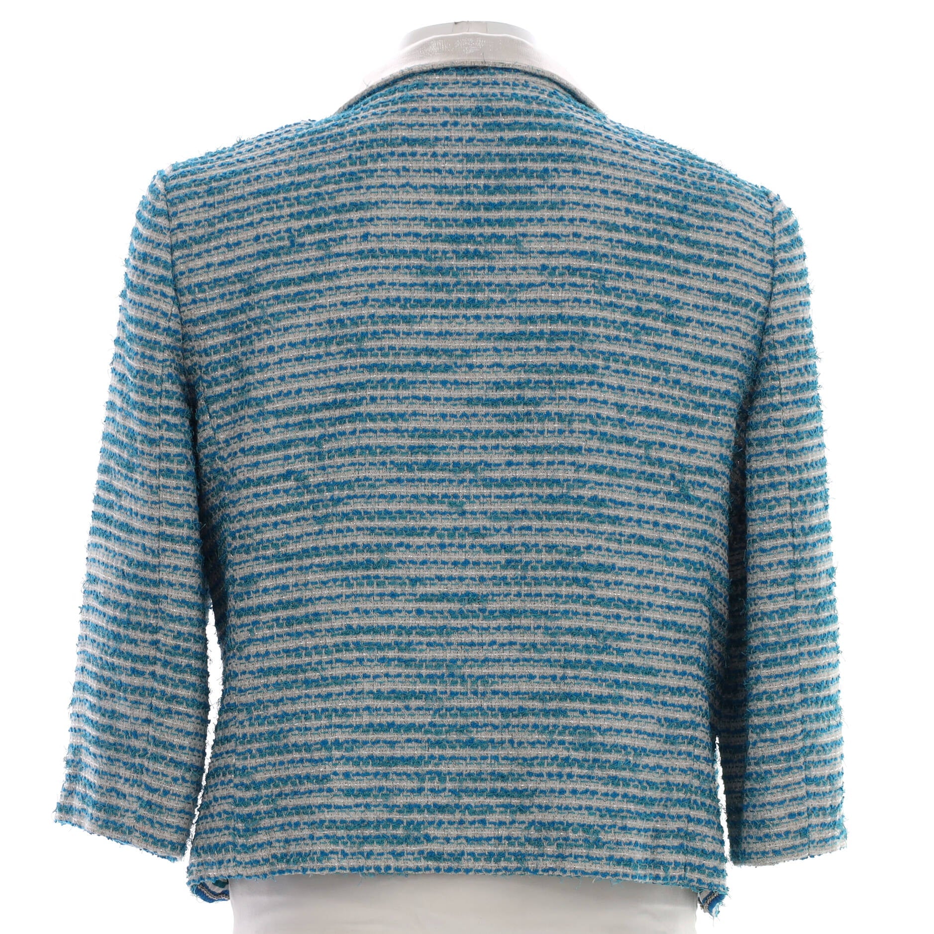 Women's Cropped Sleeve Pearl Button Jacket Tweed