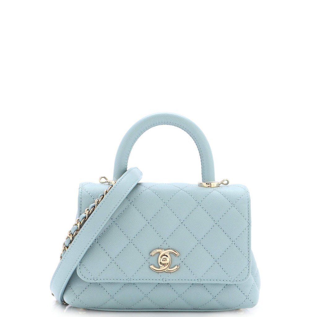 Coco Top Handle Bag Quilted Caviar Extra Mini