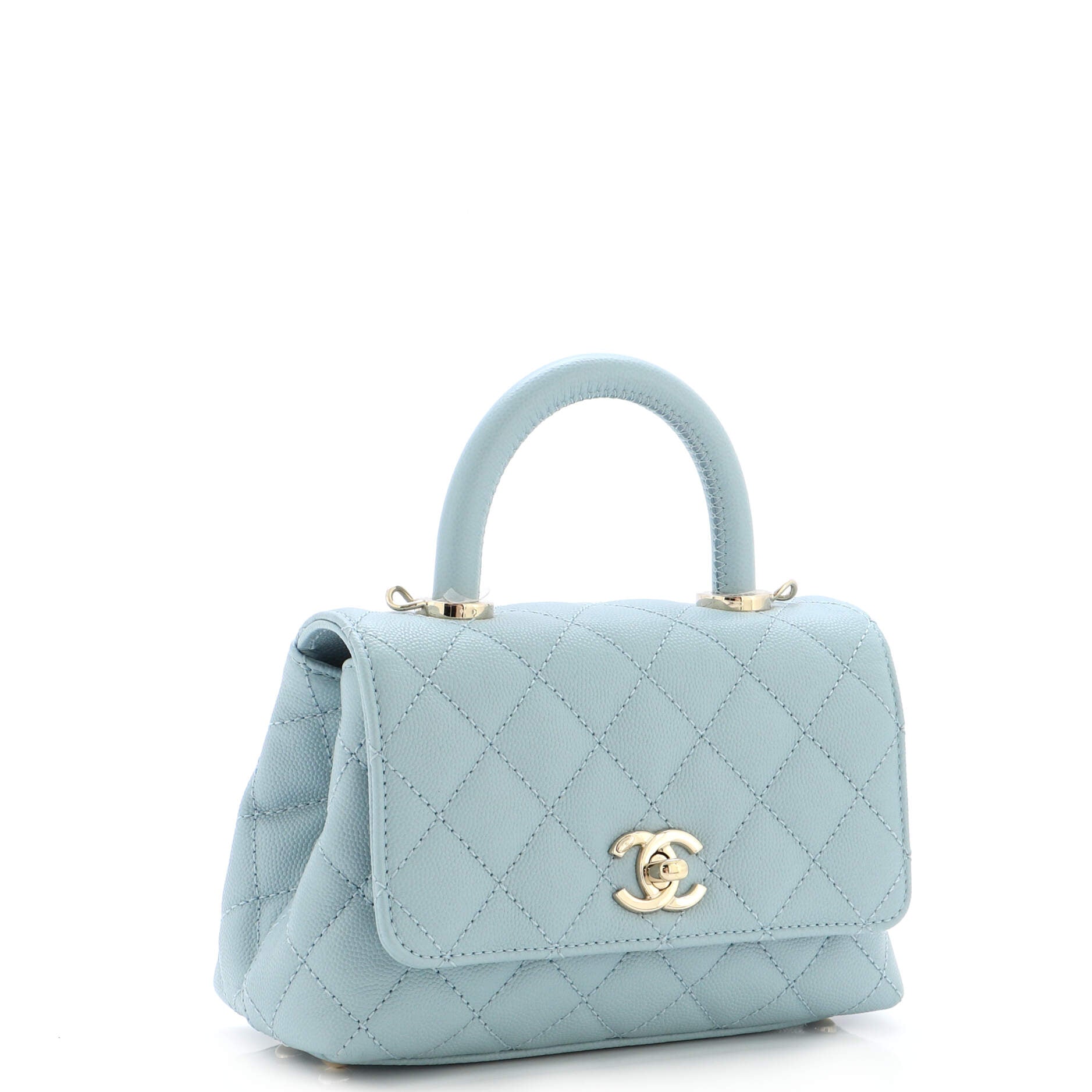 Coco Top Handle Bag Quilted Caviar Extra Mini