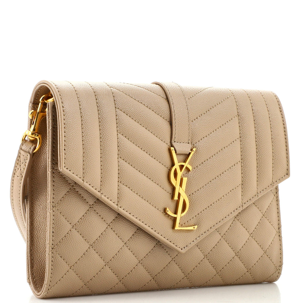 Classic Monogram Envelope Wristlet Clutch Mixed Matelasse Leather