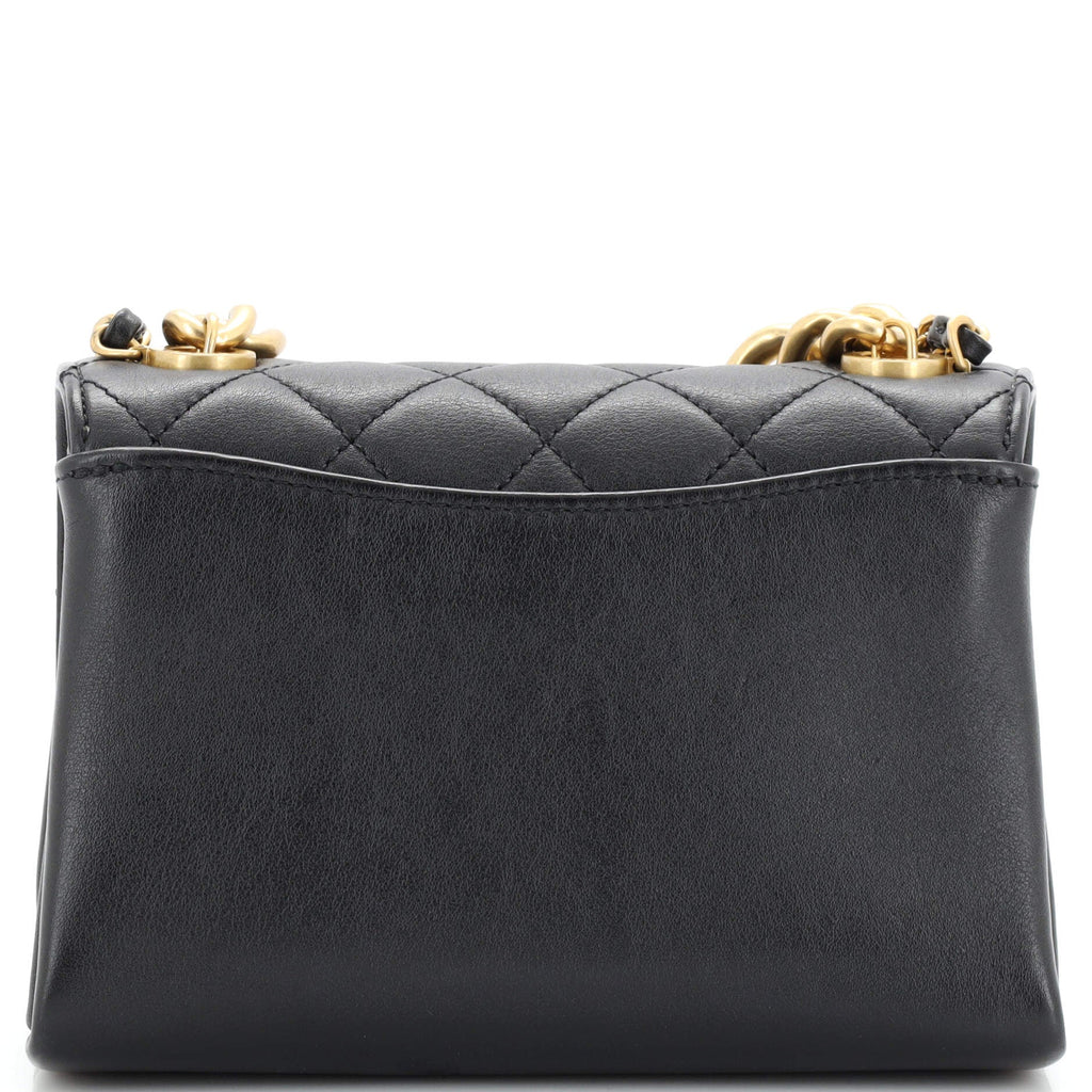 Pearl Boy Chain Flap Bag Quilted Calfskin Mini
