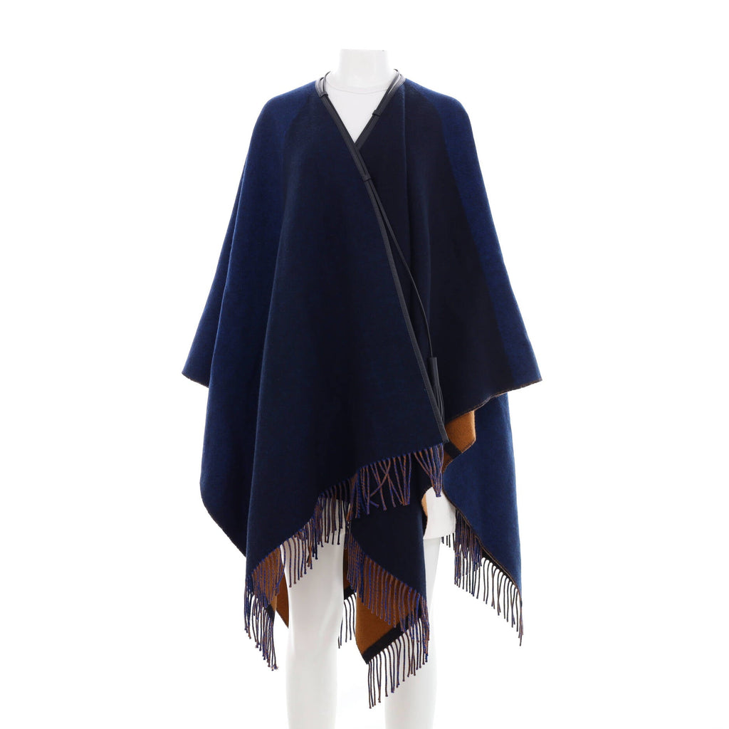 Women's Highlands Fringe Reversible Poncho Merino Wool Blend