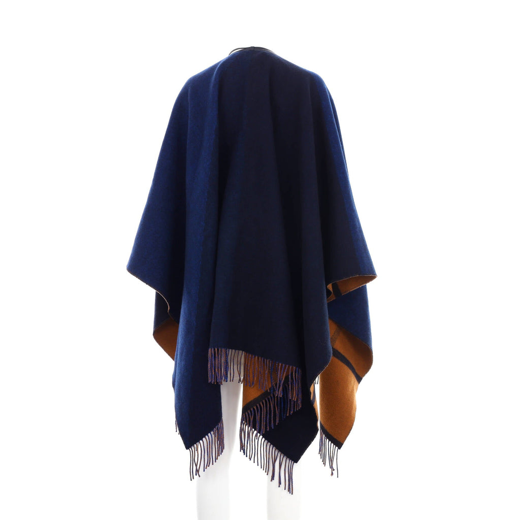 Women's Highlands Fringe Reversible Poncho Merino Wool Blend