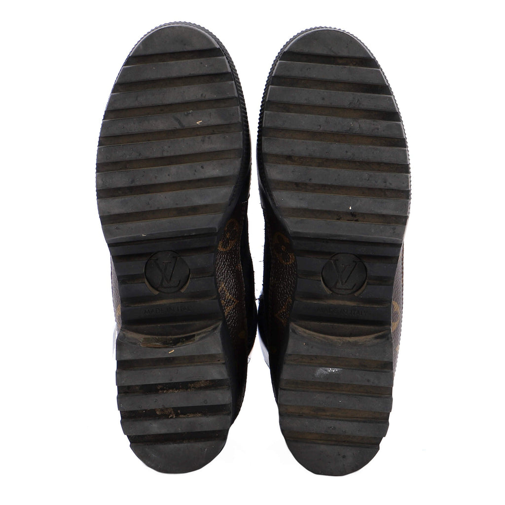 Women's Laureate Platform Desert Boots Suede with Monogram Canvas