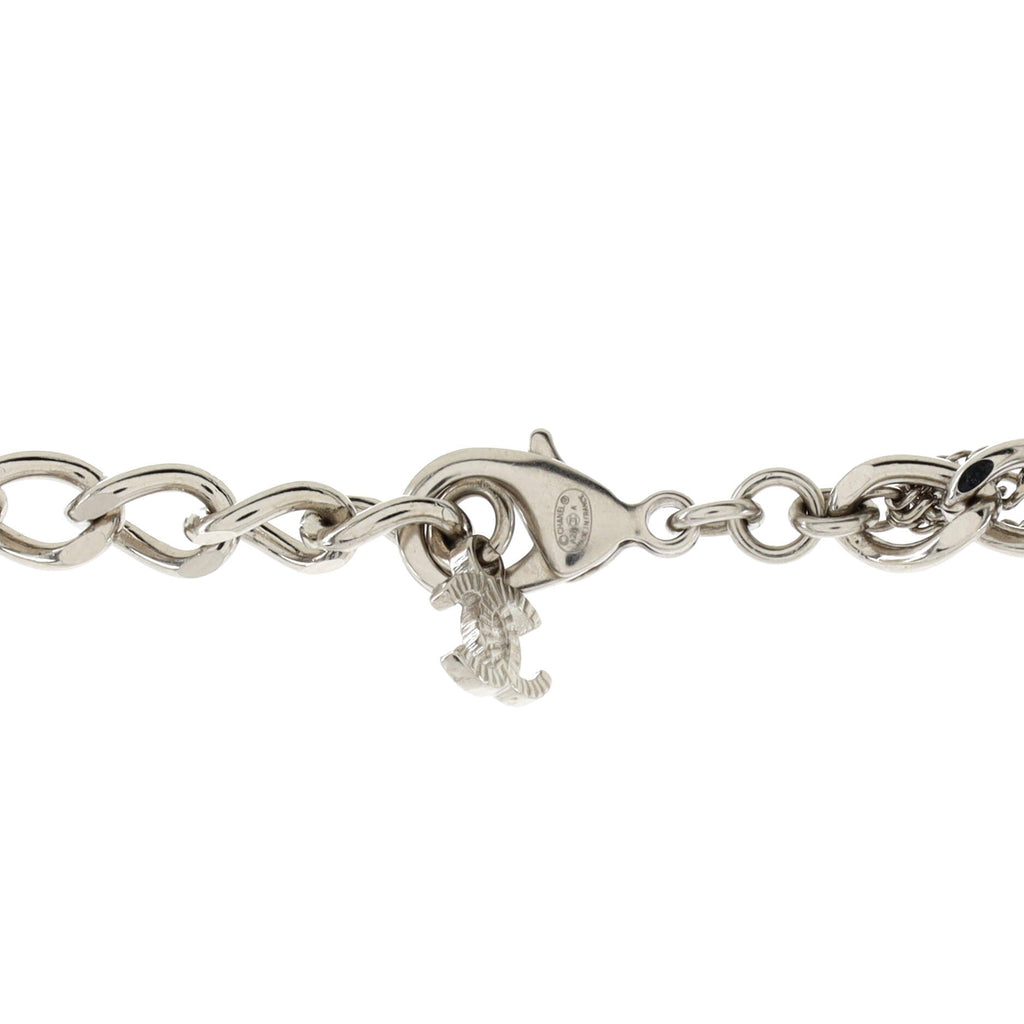 CC Tangled Multi Chain Choker Necklace Metal with Crystals