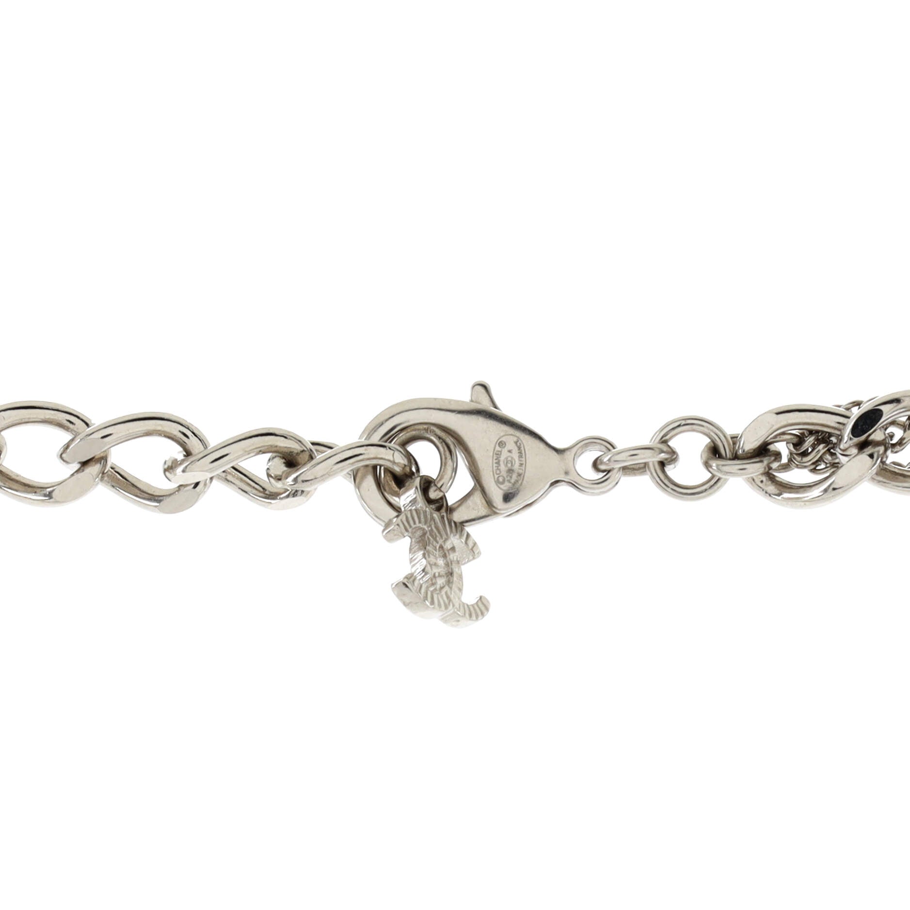 CC Tangled Multi Chain Choker Necklace Metal with Crystals