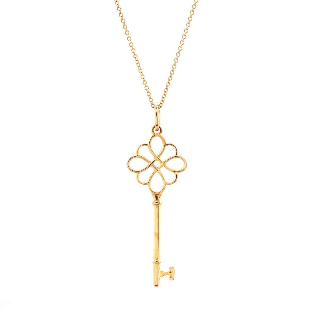 Knot Key Pendant Necklace 18K Rose Gold