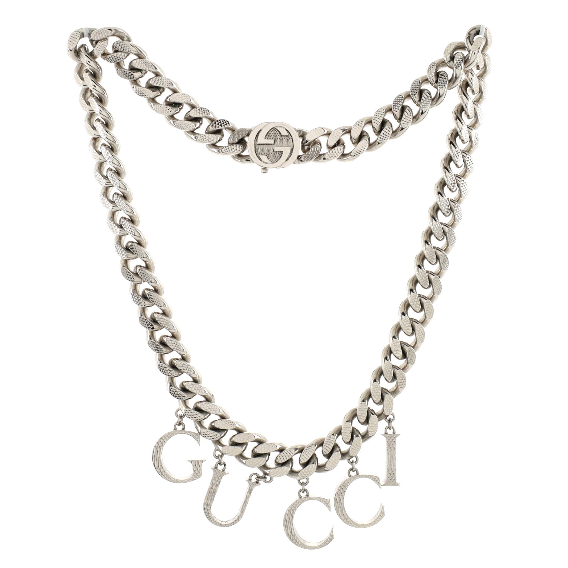 Logo Chain Choker Necklace Metal