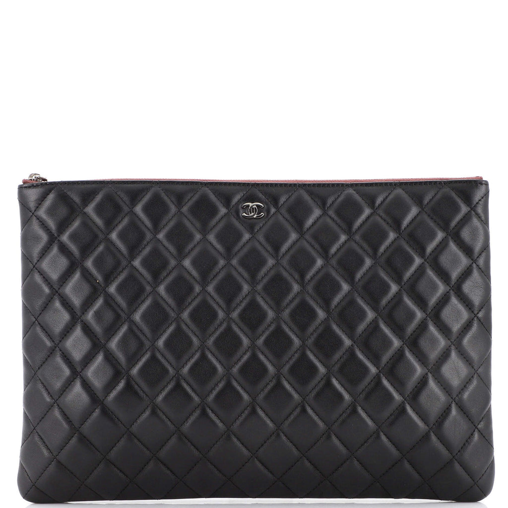 O Case Clutch Quilted Lambskin Large