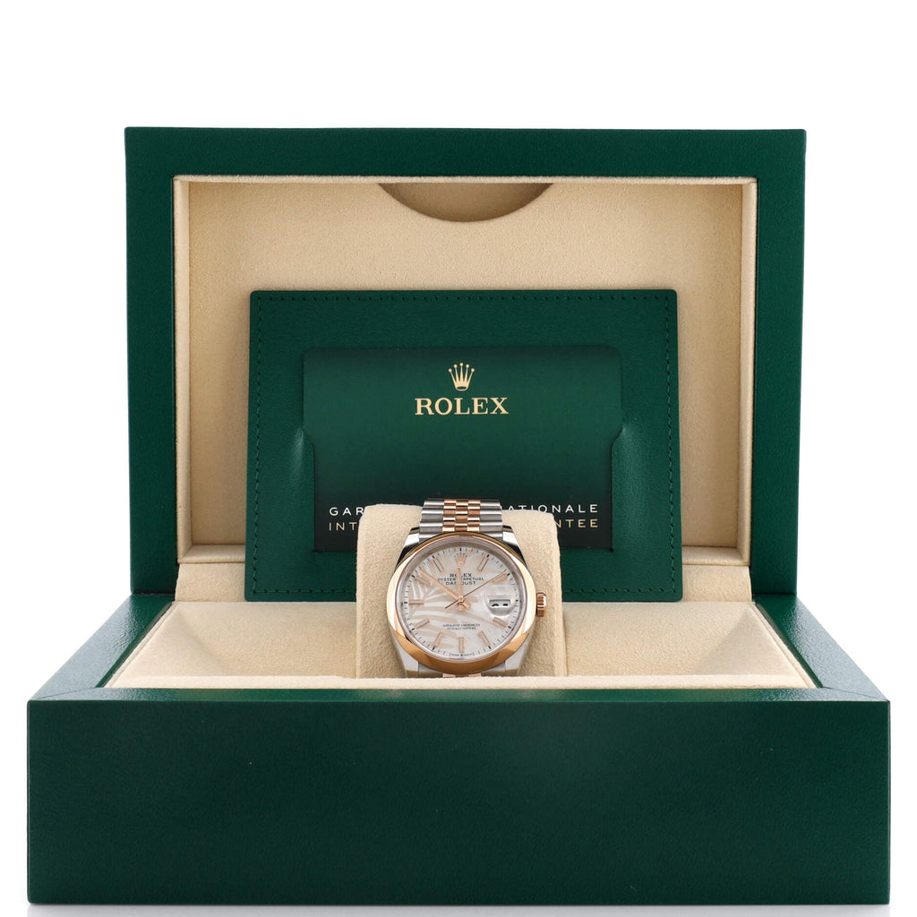 Oyster Perpetual Datejust Palm Motif Automatic Watch Stainless Steel and Rose Gold 36