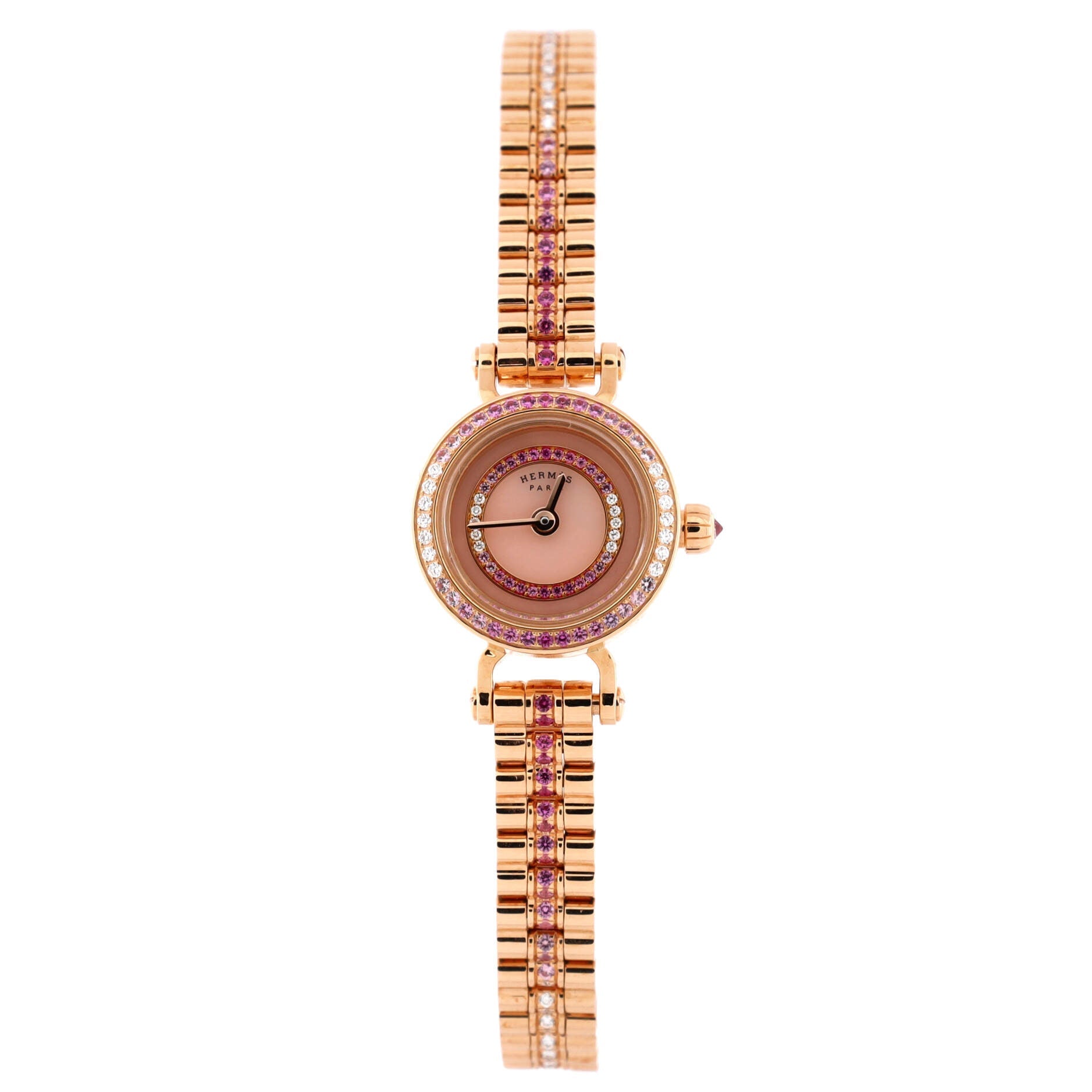 Faubourg Quartz Watch Rose Gold with Diamond and Pink Sapphire Bezel, Dial and Bracelet 16