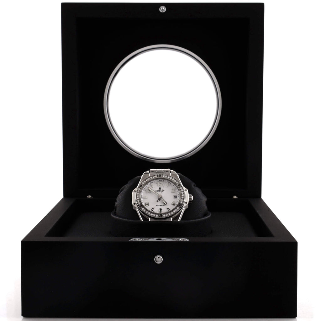 Big Bang One Click Automatic Watch Stainless Steel and Rubber with Diamond Bezel 39