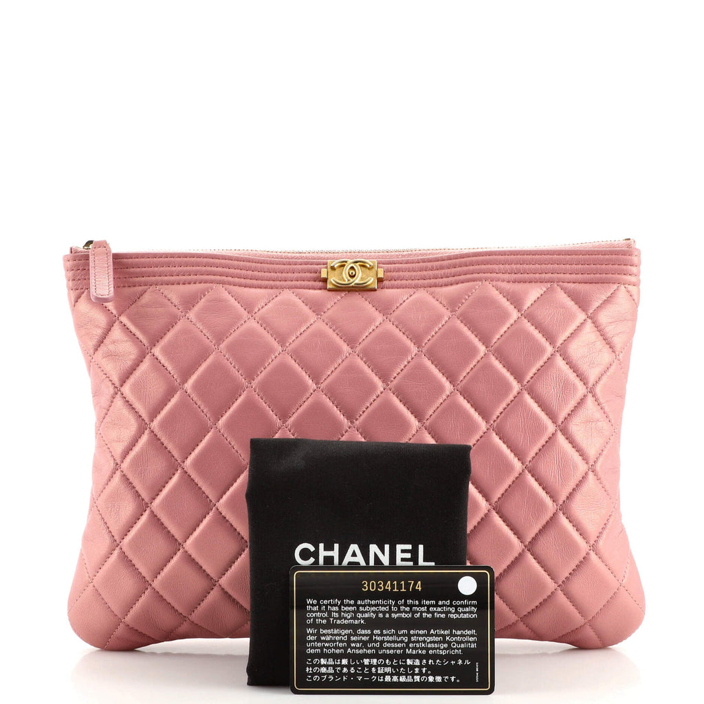 Boy O Case Clutch Quilted Lambskin Medium