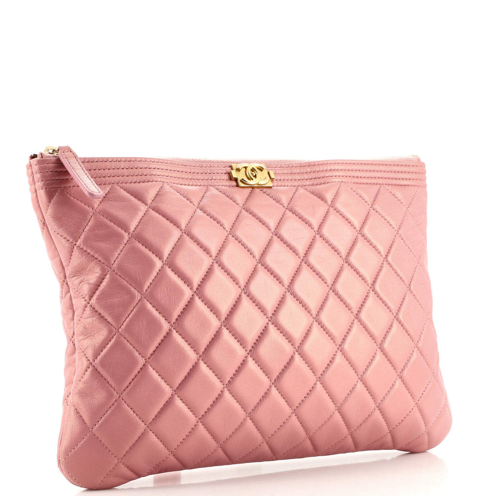 Boy O Case Clutch Quilted Lambskin Medium