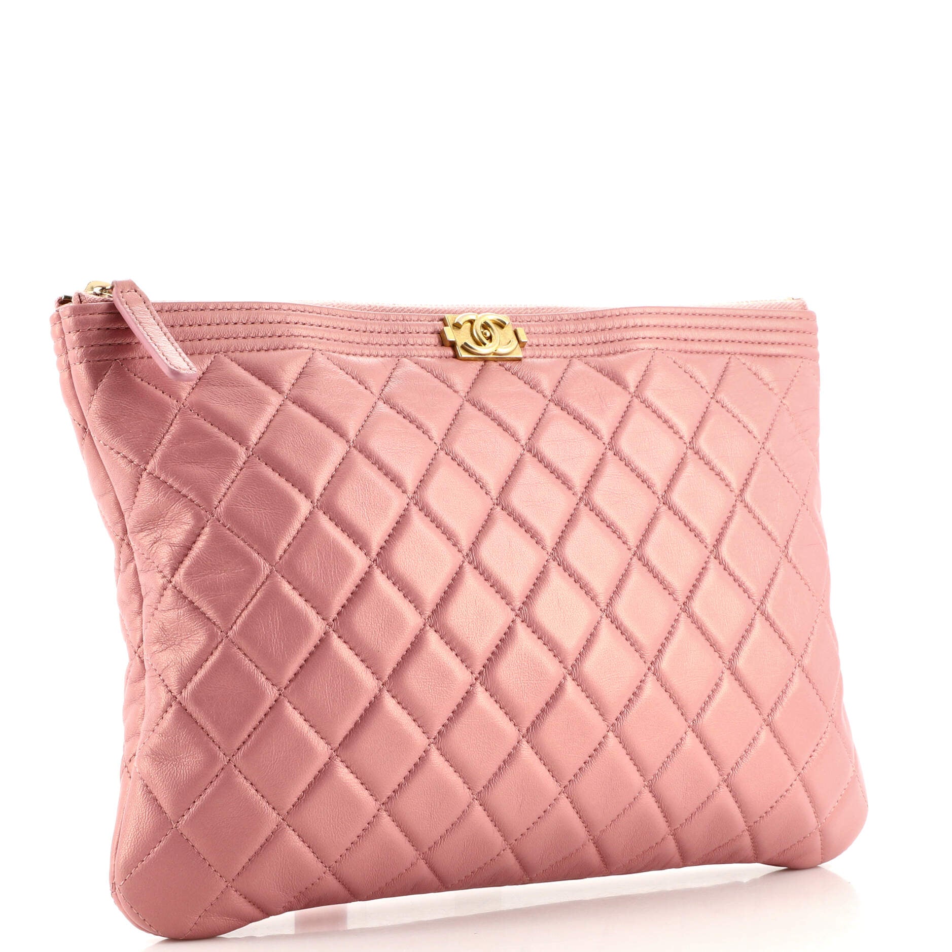 Boy O Case Clutch Quilted Lambskin Medium