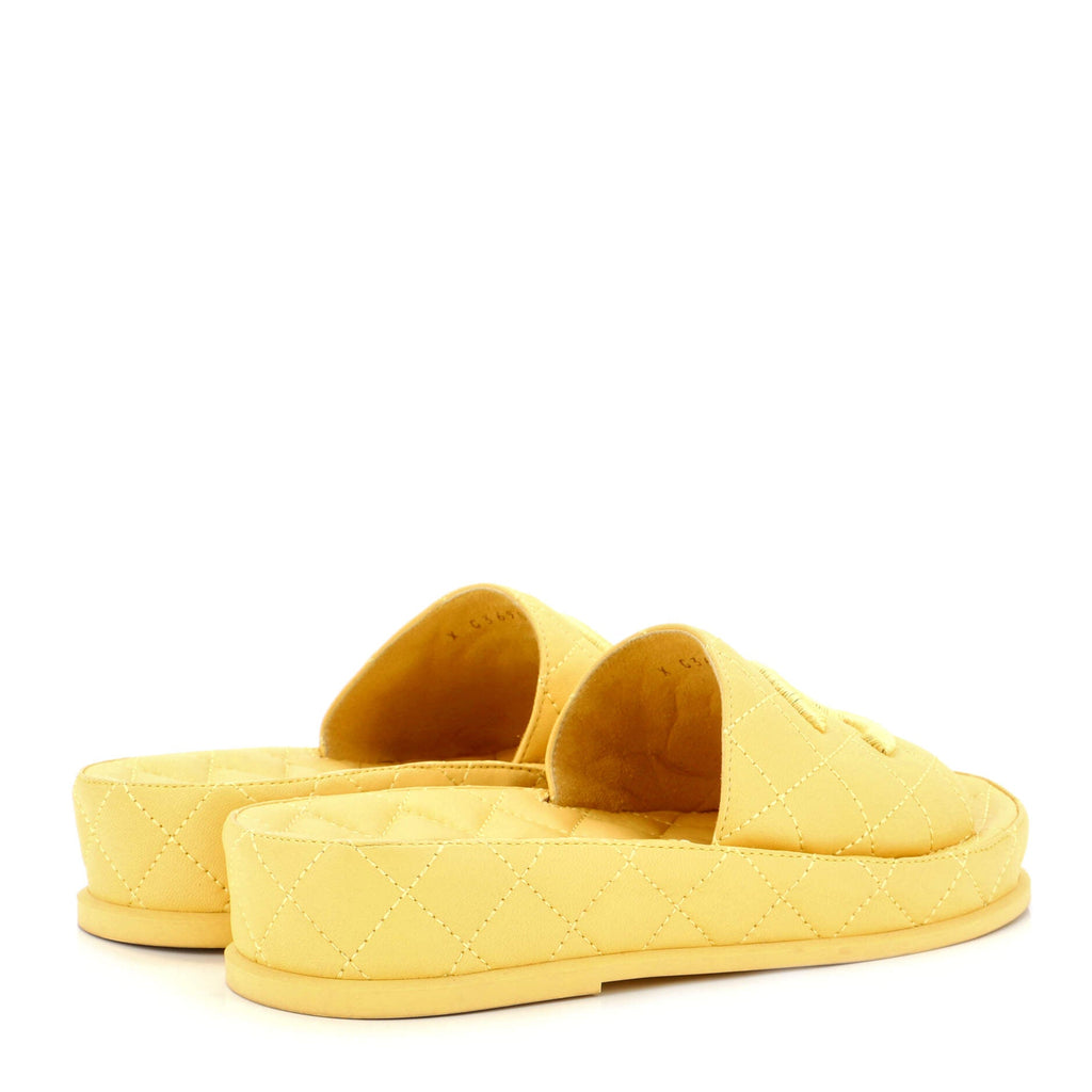 Women's CC Platform Slide Sandals Quilted Leather