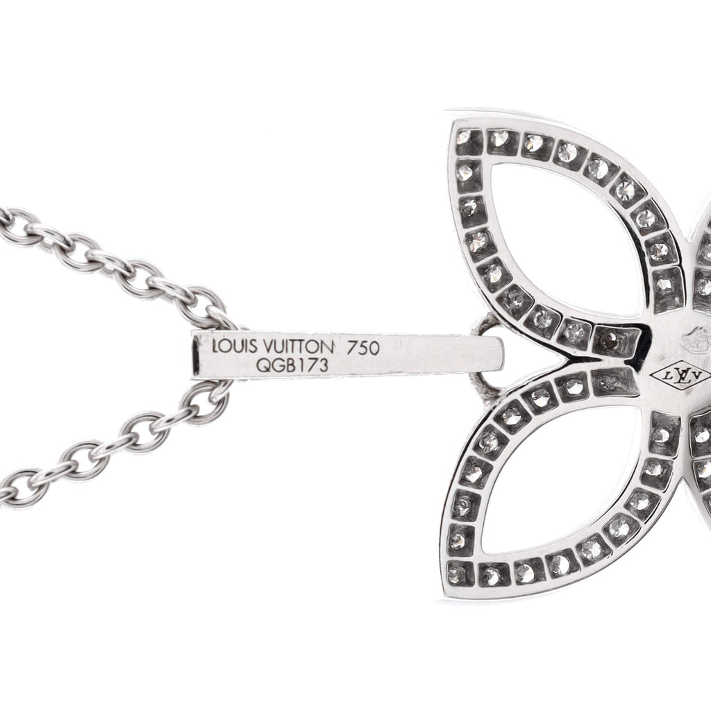 Flower Pendant Necklace 18K White Gold with Diamonds and Pink Sapphire