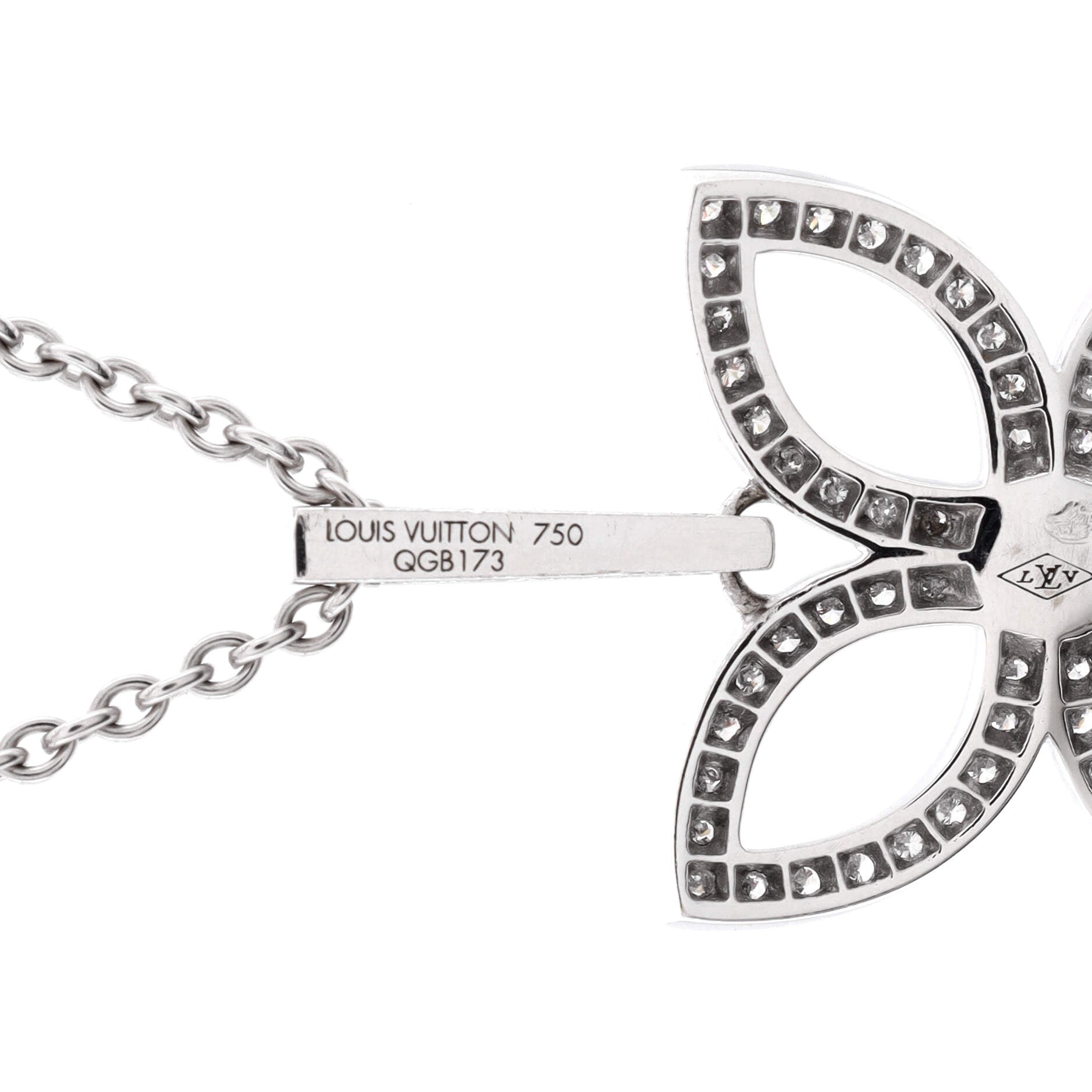 Flower Pendant Necklace 18K White Gold with Diamonds and Pink Sapphire