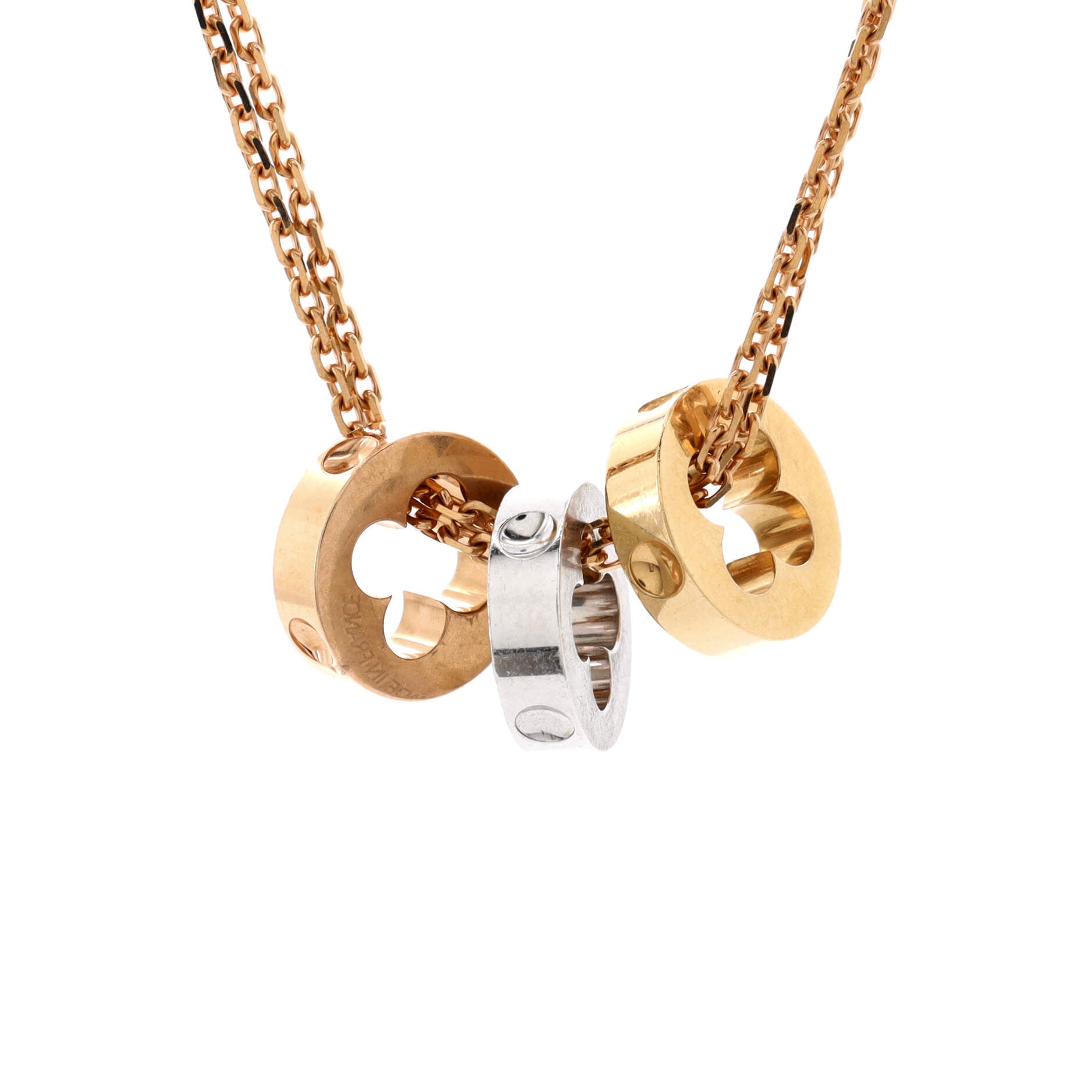 Empreinte Pendant Necklace 18K Tricolor Gold
