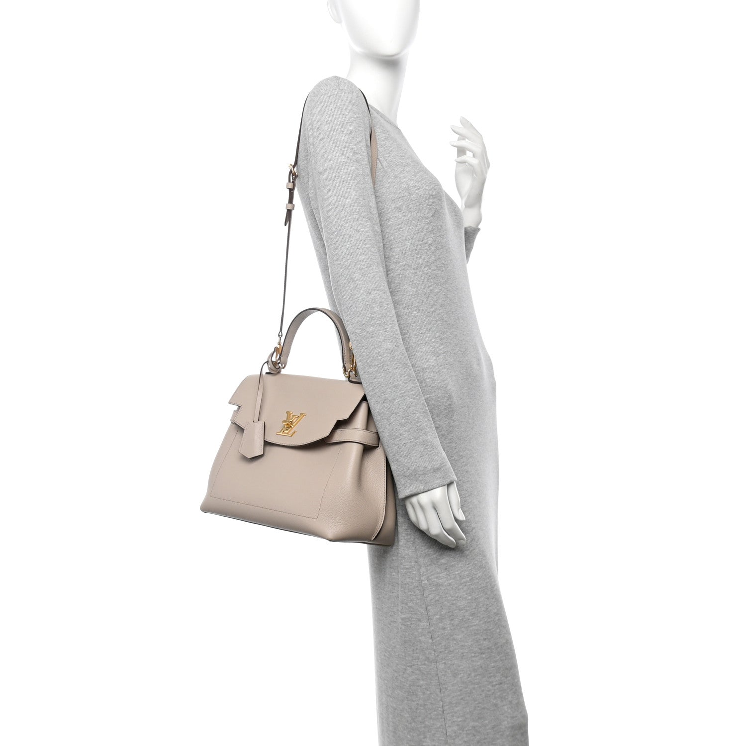 Soft Calfskin Lockme Ever MM Greige