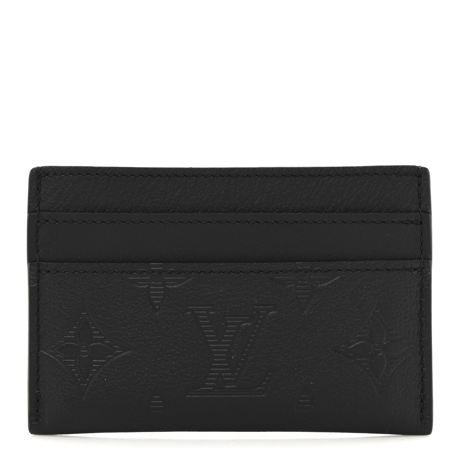 Calfskin Monogram Shadow Double  Holder Black