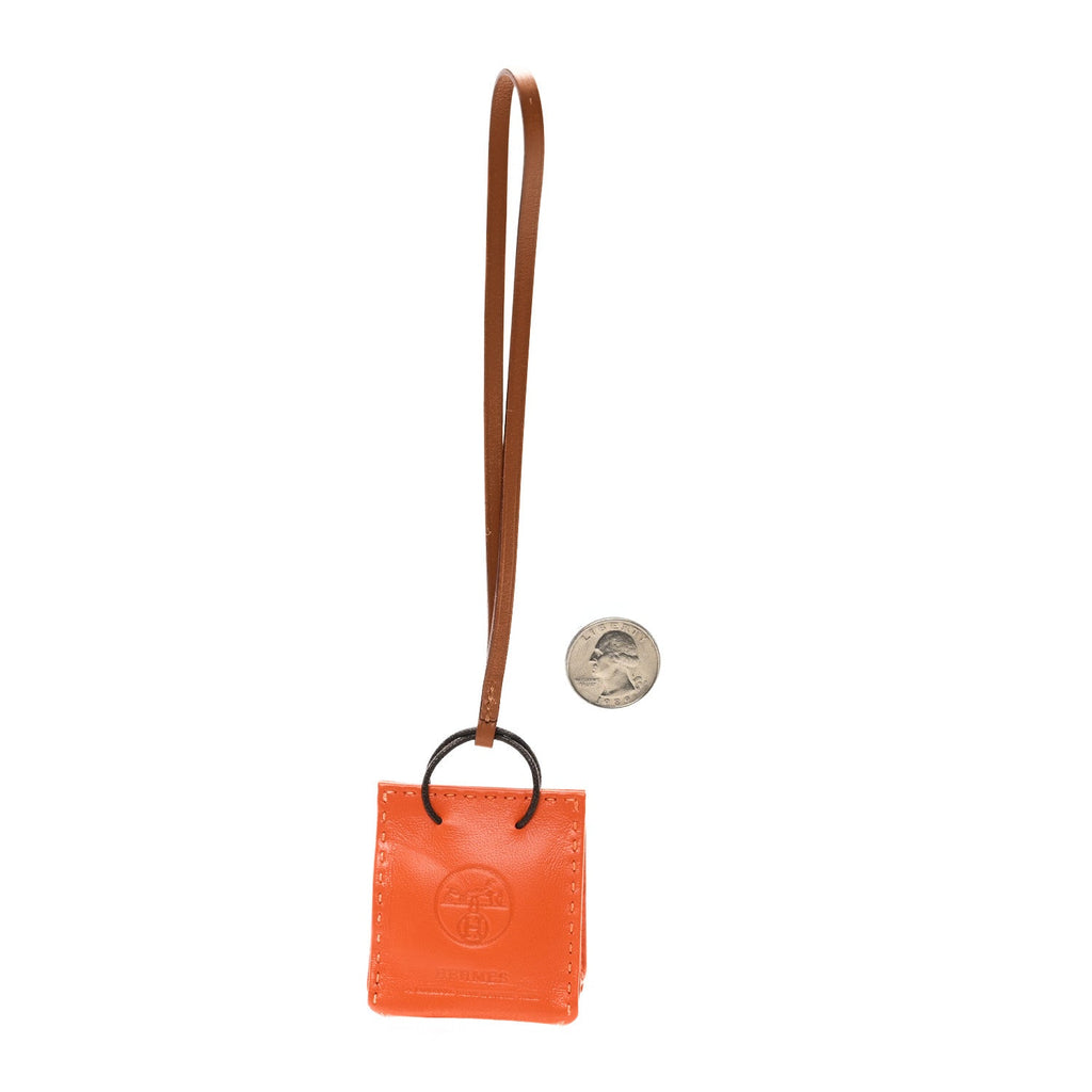 Milo Lambskin Swift Shopping Bag Charm Feu Gold