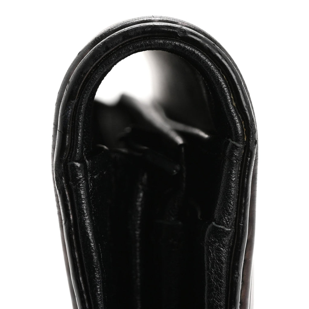 Glazed Calfskin Boy Yen Wallet Black