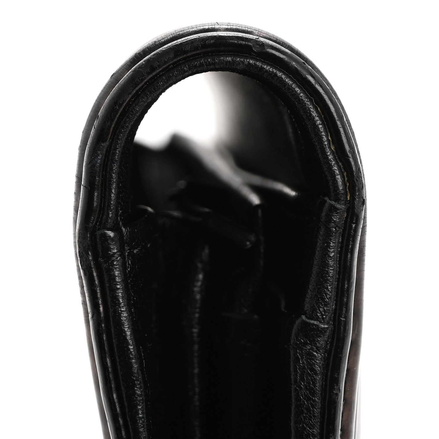 Glazed Calfskin Boy Yen Wallet Black