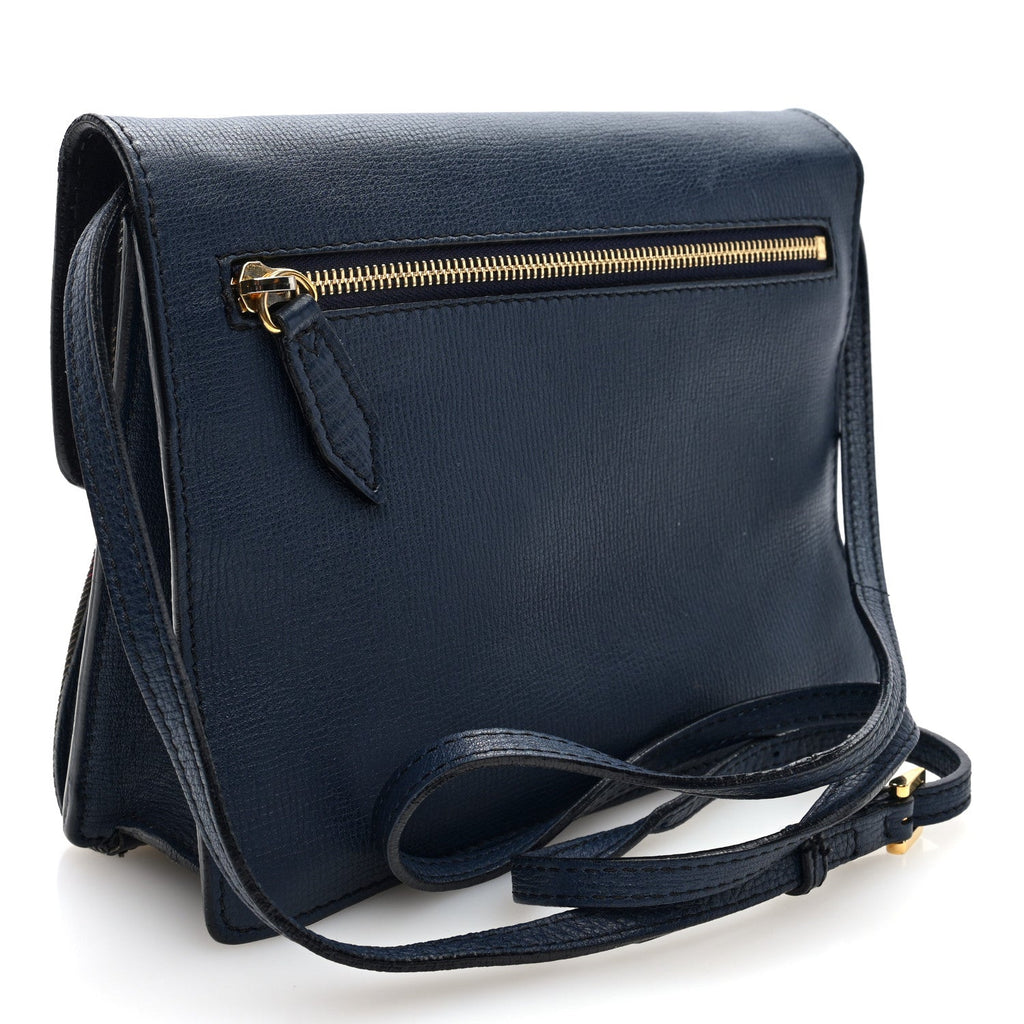 Derby Calfskin House Check Small Macken Crossbody Bag Ink Blue