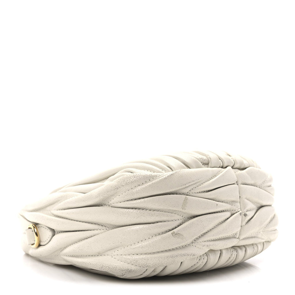 Nappa Matelasse Mini Wander Hobo White