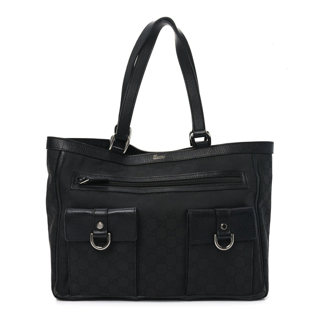 Nylon Monogram Abbey D Ring Tote Black