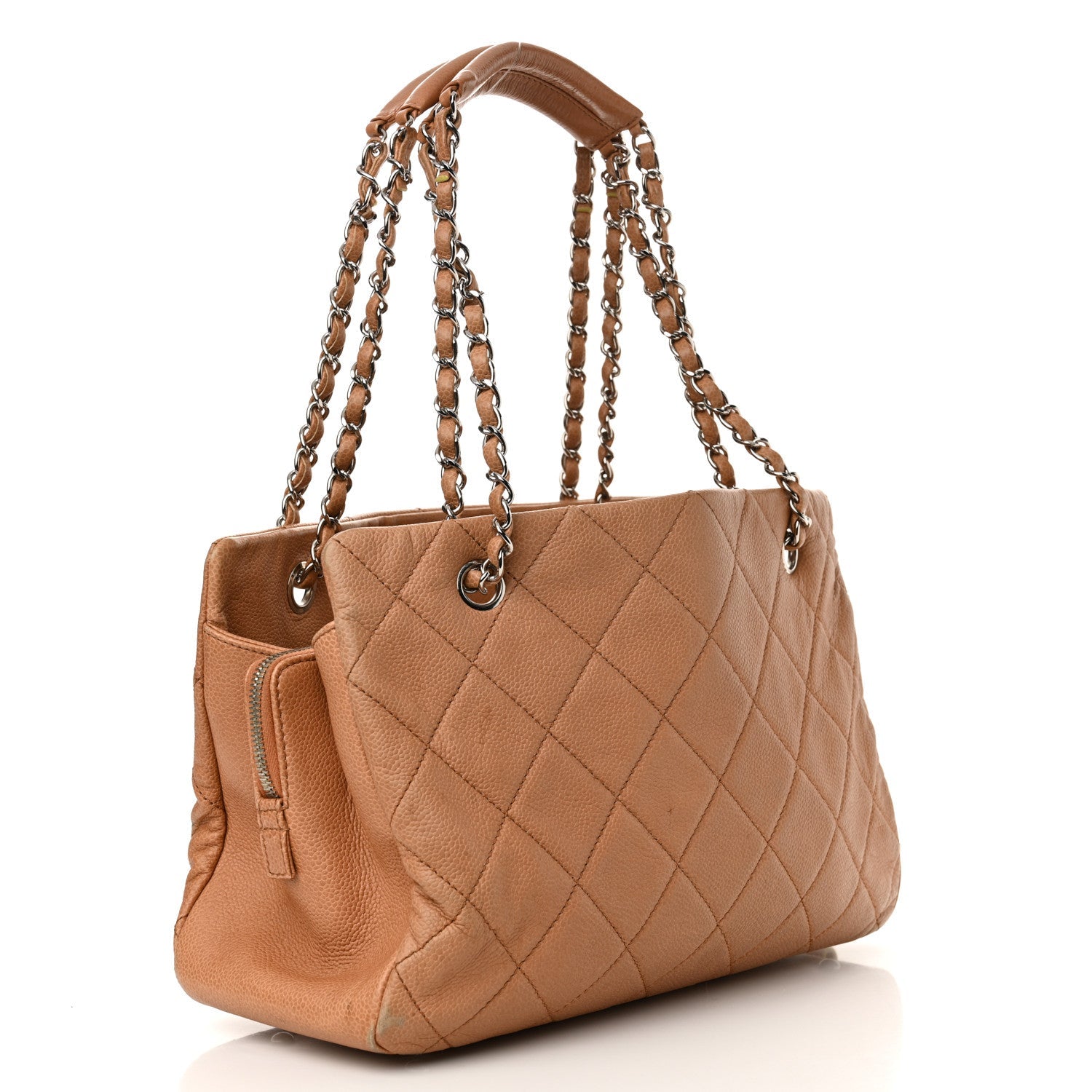 Caviar Quilted Timeless CC Shopping Tote Brown